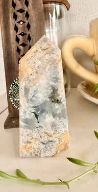 Image 1 of CELESTITE TOWER WITH DRUZY