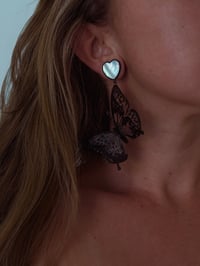 Image 1 of Pearly Heart Midnight Butterflies (Black)