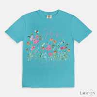 Image 4 of Hope Floral Tee -Romans 5:5