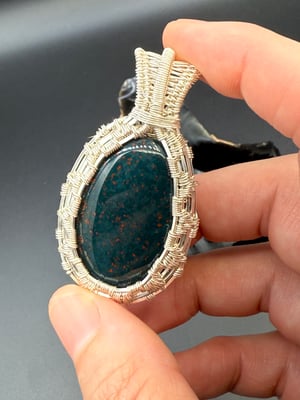 Bloodstone Oval Pendant
