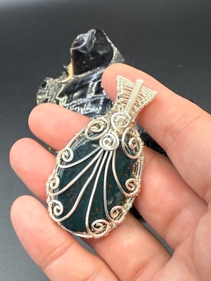 Bloodstone Oval Pendant