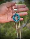 Horned Toad with sleeping beauty turquoise pendant