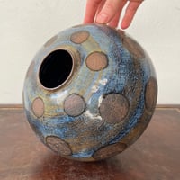 Image 3 of blue dot vase
