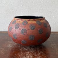 Image 1 of wide mouth dot vase