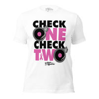 Image 1 of Check 1-2 Turntables Unisex T-shirt - White