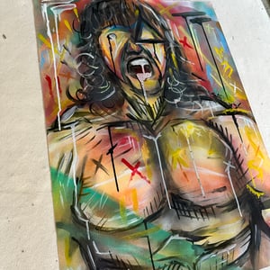 ULTIMATE WARRIOR ORIGINAL PAINTING 24x36"