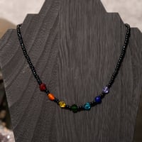 Image 1 of Gay Pride Rainbow beaded necklace
