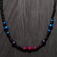 Image 2 of Bi- Pride Pearl Choker