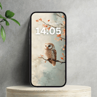 Owl Floral Phone Background