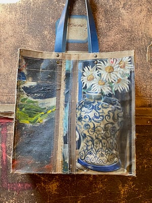 Image of one of a kind painting bag - still life
