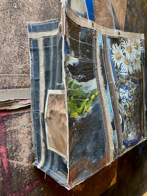 Image of one of a kind painting bag - still life