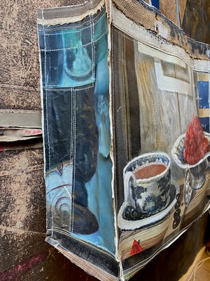 Image of one of a kind painting bag - still life