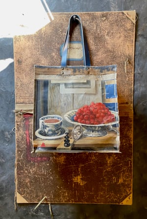 Image of one of a kind painting bag - still life