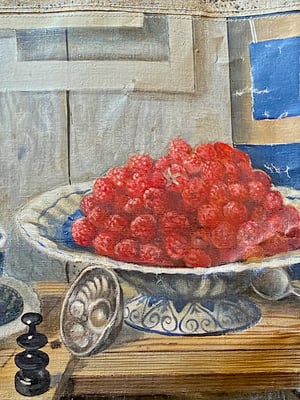 Image of one of a kind painting bag - still life