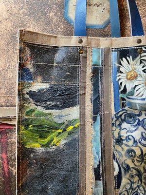 Image of one of a kind painting bag - still life