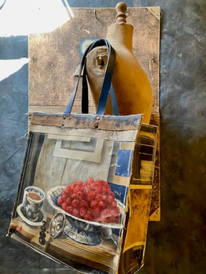 Image of one of a kind painting bag - still life