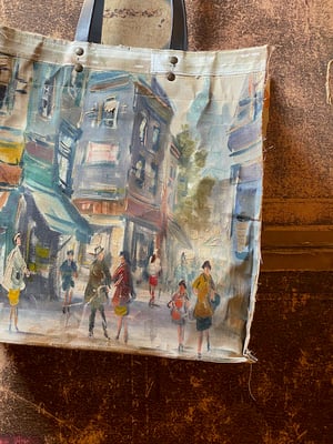 Image of one of a kind painting bag - paris and venice
