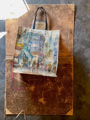 Image of one of a kind painting bag - paris and venice