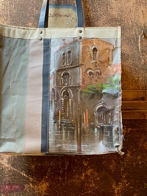 Image of one of a kind painting bag - paris and venice