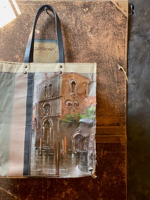 Image of one of a kind painting bag - paris and venice