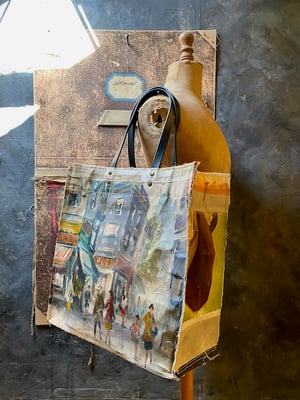 Image of one of a kind painting bag - paris and venice