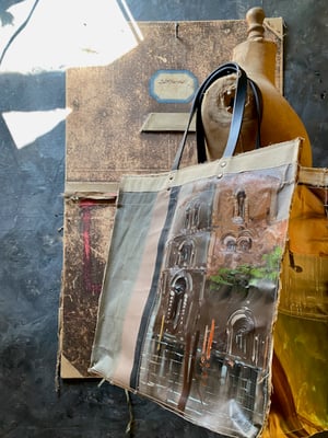 Image of one of a kind painting bag - paris and venice