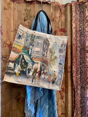 Image of one of a kind painting bag - paris and venice