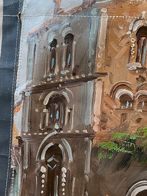 Image of one of a kind painting bag - paris and venice