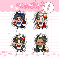 Image 2 of Cat Maid Café Batboys Keychain + Standee/Sticker Set