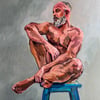 Seated male nude 