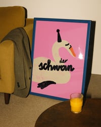 Image 1 of Poster - der schwan / Pink & Hellgrau