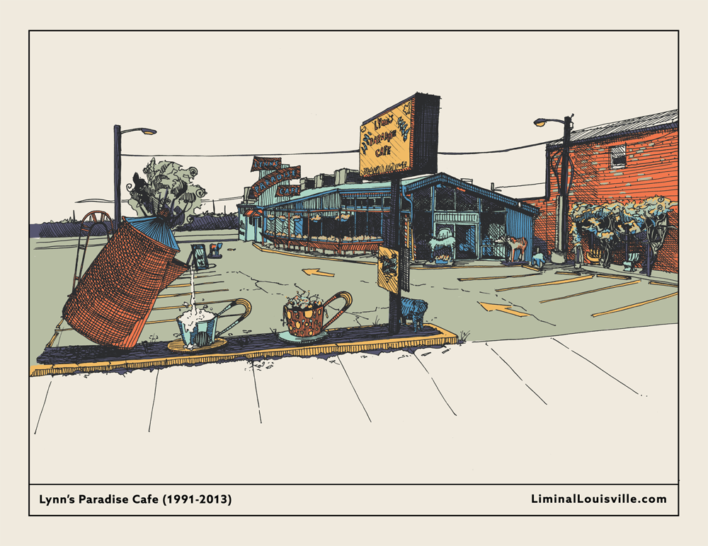 Lynn's Paradise Cafe Colorized Postcard