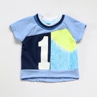 blue tiedye 12m 1st 1 one first birthday bday short sleeve courtneycourtney tshirt baby kidswear tee