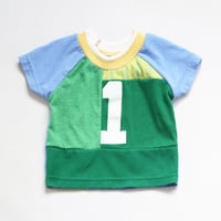 green blue 12m 1st 1 one first birthday bday short sleeve courtneycourtney tshirt baby kidswear tee