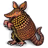 Armadillo Painted Woodcut
