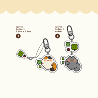 Image 2 of Clover Cats Connecting Keychain