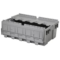 Image 1 of AR20120702 Grey, 20 x 12 x 7 Attached Lid Container, Traction Bottom