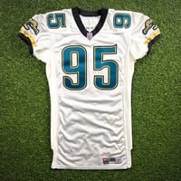 Image 1 of 1999 Nike NFL Team Issued Game Jersey Jacksonville Jaguars Bryce Paup Sz. 99-46