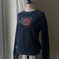 Image 2 of Red & Green Embroidered Sweater