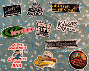 Image of Retro Short Vine set of vinyl stickers.