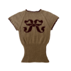 moth tee with burgundy bow (alpaca)