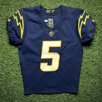 Image 1 of 2022 Nike NFL Game Issued Jersey Los Angeles Chargers Josh Palmer Navy Alt COA
