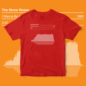 Image of The Stone Roses, I Wanna Be Adored T Shirt featuring the Song Sound Wave Graphic