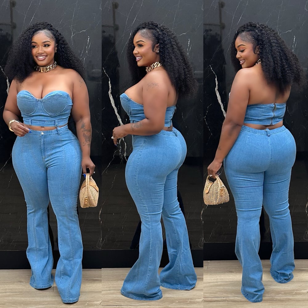 Image of JANIYA DENIM SET-blue denim