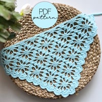 Image 1 of Crochet Pattern: Floral Diamond Bandana