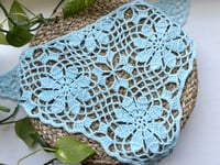 Image 5 of Crochet Pattern: Lacy Bandana with Flower Squares