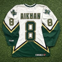 Image 1 of 1999 CCM NHL x NFL Dallas Stars Cowboys Jersey Troy Aikman Sz. M Vintage White