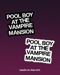 Image 1 of Pool Boy At The Vampire Mansion Vinyl Sticker