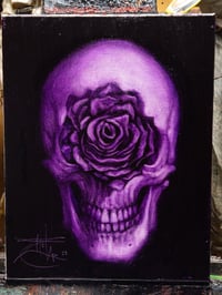Image 1 of "Purple Skullrose 1" 11x14" Oil Sketch