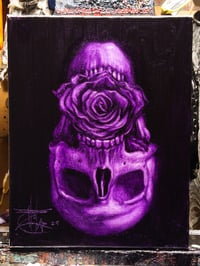 Image 1 of "Purple Skullrose 2" 11x14" Oil Sketch